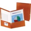 Oxford Two-Pocket Laminated Paper Folder, 100-Sheet Capacity, Metallic Copper, 25/BX