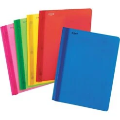 Oxford Translucent Poly Clear Front Report Cover, 3 Fastener, Letter, Assorted, 25/Box