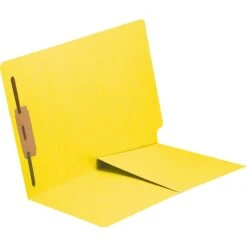 Medical Arts Press® 11 Pt. Colored End-Tab Pocket Folders; 1 Fastener, Yellow, 250/Box