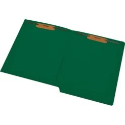 Medical Arts Press® 11 Pt. Colored End-Tab Pocket Folders; 2 Fasteners, Green, 50/Box