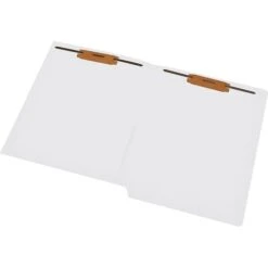 Medical Arts Press® 11 Pt. Colored End-Tab Pocket Folders; 2 Fasteners, White, 50/Box