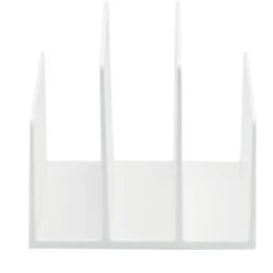 Poppin Fin 3 Compartment Plastic File Organizer, White (102742)