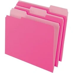 PendaFlex® Two-Tone Color File Folders, Letter Size, Pink, 100/pack -Esseltela Shop s1053311 s7