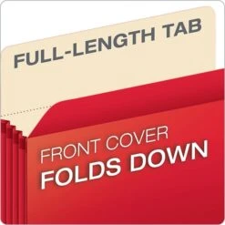 Pendaflex 10% Recycled Reinforced File Pocket, 5 1/4" Expansion, Letter Size, Red (2548672) -Esseltela Shop s1061750 s7