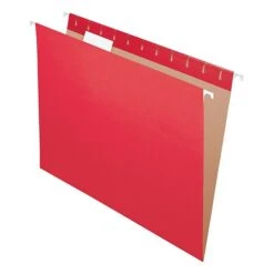 Pendaflex Recycled Colored Hanging File Folders, Red, Letter, Holds 8 1/2"H X 11"W, 25/Bx (92511)