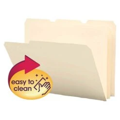 Smead Poly File Folder, 1/3-Cut Tab, Letter Size, Manila, 12 Per Pack (10510)