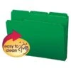 Smead Poly File Folder, 1/3-Cut- Tab Letter Size, Green, 24 Per Box (10502)