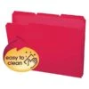 Smead Poly File Folder, 1/3-Cut- Tab Letter Size, Red, 24 Per Box (10501)