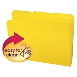 Smead Poly File Folders, 1/3-Cut Tab, Letter Size, Yellow, 24/Box (10504)