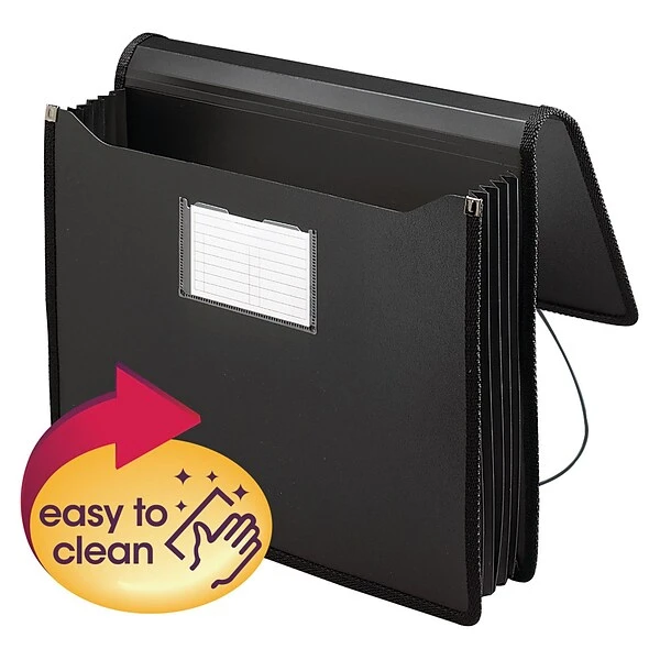 Smead Heavy Duty Premium Poly Wallet, 5.25" Expansion, Letter Size, Black (71500) 3 Smead Heavy Duty Premium Poly Wallet, 5.25" Expansion, Letter Size, Black (71500)