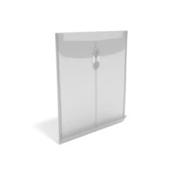 TRU RED™ Expanding Wallet, Button & String Closure, Letter Size, Clear, 5/Pack (34529)