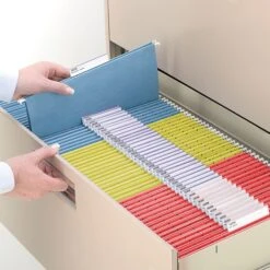 Smead Heavy Duty TUFF Hanging File Folders With Easy Slide™ Tab, 1/3 Cut, Letter Size, Multicolor, 15/Box (64040) -Esseltela Shop s1192376 s7