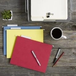 Smead Heavy Duty TUFF Hanging File Folders With Easy Slide™ Tab, 1/3 Cut, Letter Size, Multicolor, 15/Box (64040) -Esseltela Shop s1192381 s7