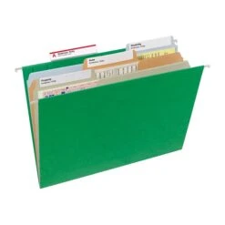 Smead Heavy Duty TUFF Recycled Hanging File Folder, 3-Tab Tab, Letter Size, Green, 18/Box (64042) -Esseltela Shop s1192412 s7