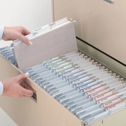 Smead Heavy Duty TUFF Hanging File Folders With Easy Slide Tab, 1/3 Cut, Letter Size, Steel Gray, 18/Box (64092) -Esseltela Shop s1192415 s7