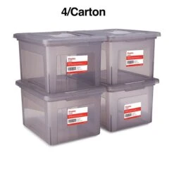 Staples® Hanging File Box, Snap Lid, Letter/Legal Size, Frost Gray, 4/Carton (TR57623CT) -Esseltela Shop s1219673 s7