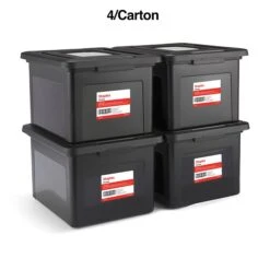 TRU RED™ Hanging File Box, Snap Lid, Letter/Legal Size, Black, 4/Carton (TR57619CT) -Esseltela Shop s1219706 s7
