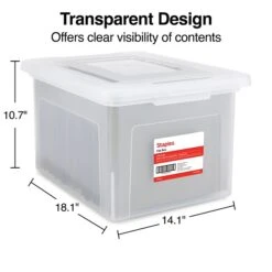TRU RED™ Hanging File Box, Snap Lid, Letter/Legal Size, Clear, 4/Carton (TR57620CT) -Esseltela Shop s1219725 s7