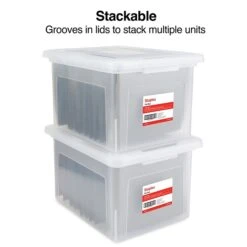TRU RED™ Hanging File Box, Snap Lid, Letter/Legal Size, Clear, 4/Carton (TR57620CT) -Esseltela Shop s1219733 s7