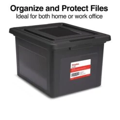 TRU RED™ Hanging File Box, Snap Lid, Letter/Legal Size, Black, 4/Carton (TR57619CT) -Esseltela Shop s1219745 s7