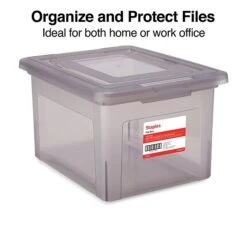 Staples® Hanging File Box, Snap Lid, Letter/Legal Size, Frost Gray, 4/Carton (TR57623CT) -Esseltela Shop s1220996 s7