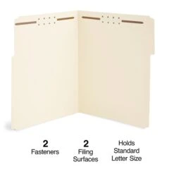 Staples® 10% Recycled Reinforced Classification Folder, 2" Expansion, Letter Size, Manila, 50/Box (TR831099)