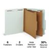 Staples® 60% Recycled Pressboard Classification Folder, 2-Dividers, 2.5" Expansion, Letter Size, Light Gray/Green, 10/Box -Esseltela Shop s1224608 s7