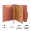 Staples® 100% Recycled Pressboard Classification Folder, 2-Dividers, 2.5" Expansion, Letter Size, Brick Red, 20/Box -Esseltela Shop s1224609 s7
