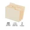 Quill Brand® Premium Manila File Folders, Assorted Tabs, 1/3-Cut Letter Size, Manila, 250/Box(744137) -Esseltela Shop s1227705 s7