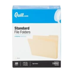 Quill Brand® Right Position File Folders, 1/3-Cut, Letter Size, Manila, 100/Box (730042) -Esseltela Shop s1227721 s7