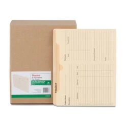 Staples Reinforced Pre-Printed File Jacket, 2" Expansion, Letter Size, Manila, 50/Box (TR486083) -Esseltela Shop s1227785 s7