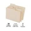 Staples Heavy Duty File Folder, 1/3 Cut Tab, Letter Size, Manila, 50/Box (744100/TR56677) -Esseltela Shop s1227789 s7