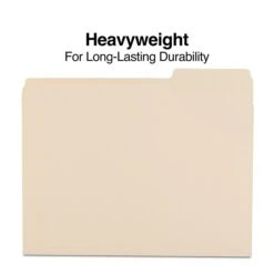 Staples Heavy Duty File Folder, 1/3 Cut Tab, Letter Size, Manila, 50/Box (744100/TR56677) -Esseltela Shop s1227790 s7