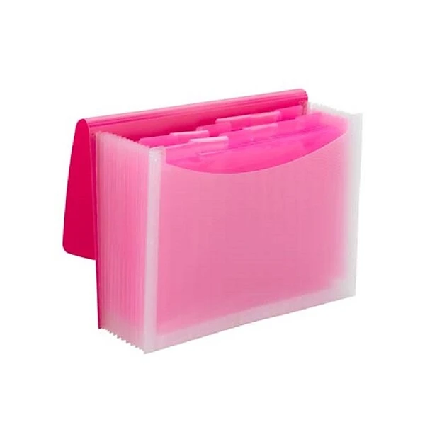 Smead Vibrant Line Plastic Accordion File, 12-Pocket, Letter Size, Pink/Clear (70864) 4 Smead Vibrant Line Plastic Accordion File, 12-Pocket, Letter Size, Pink/Clear (70864) - Image 2