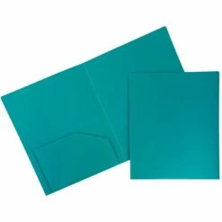 JAM Paper Heavy Duty Plastic Two-Pocket School Folders, Assorted Fashion Colors, 6/Pack (383HFASSRT)
