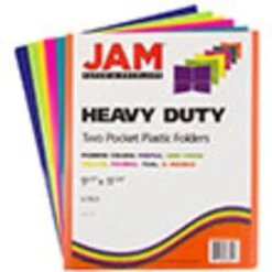 JAM Paper Heavy Duty Plastic Two-Pocket School Folders, Assorted Fashion Colors, 6/Pack (383HFASSRT) -Esseltela Shop sp105848674 s7