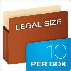 Pendaflex Smart Shield Reinforced File Pocket, 3 1/2" Expansion, Legal Size, Redrope, 10/Box (1526EAM) -Esseltela Shop sp107903349 s7