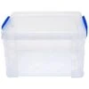 Advantus Super Stacker Lift Off Latch Lid Storage Box, Clear/Blue, Plastic (39230) -Esseltela Shop sp120826407 s7