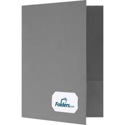 LUX 9 X 12 Presentation Folders, Two Pocket W/ Front Cover Center Card Slits, Sterling Gray Linen, 50/Pack (OR145CSG10050)