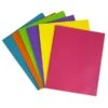 JAM Paper Plastic POP 2-Pocket Folders With Metal Prong Fastener, Assorted Colors, 6/Pack (382ECFassrt)