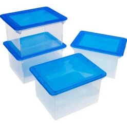Storex File Storage Box With Snap-On Lid, Letter/Legal Size, Clear/Blue (STX61508U01C) -Esseltela Shop sp153053797 s7