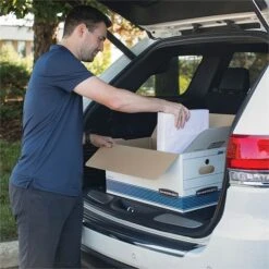 Bankers Box Stor/File™ Medium-Duty FastFold File Storage Boxes, String & Button, Letter Size, White/Blue, 20/Carton (0070409) -Esseltela Shop sp165492537 s7