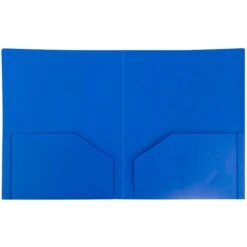 JAM Paper 2-Pocket Heavy Duty Folders, Blue, 6/Pack (383HBU)