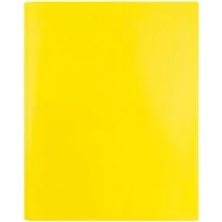 JAM Paper Plastic POP 2 Pocket Folders With Metal Prong Fastener, Yellow, 6/Pack (382ECYED) -Esseltela Shop sp170186365 s7