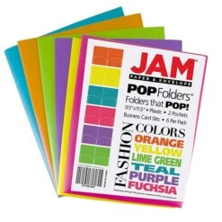 JAM Paper Plastic POP 2-Pocket Presentation Folder, Assorted Colors, 6/Pack (383EFassrt) -Esseltela Shop sp170186459 s7