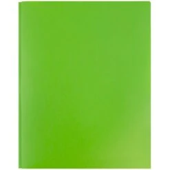JAM Paper Plastic POP 2-Pocket Folders With Metal Prong Fastener, Lime Green, 6/Pack (382ECligr) -Esseltela Shop sp170186488 s7