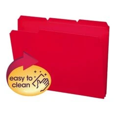 Smead Poly File Folder, 1/3-Cut- Tab Letter Size, Red, 24 Per Box (10501) -Esseltela Shop sp173280309 s7
