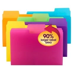 Smead SuperTab File Folder, 1/3-Cut Tab, Letter Size, Poly, 18 Per Pack (10515)
