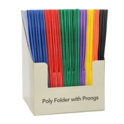 Inkology 2 Pocket Poly Portfolios With Prongs, Assorted, 11.75" X 9.5", 48 Pack (3618)