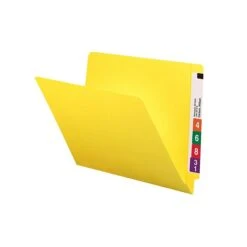 Smead Colored End Tab File Folder, Shelf-Master Reinforced Straight-Cut Tab, Letter Size, Yellow, 100/Box (25910) -Esseltela Shop sp36187510 s7